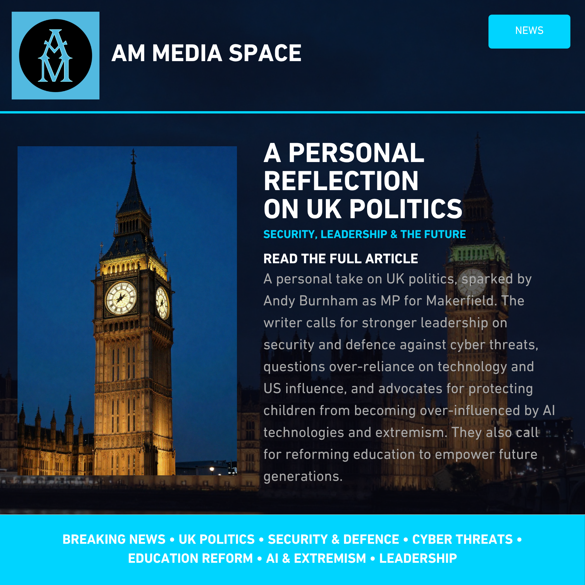 A Personal Reflection on UK Politics, Security, and the Future
